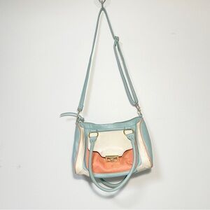Preppy Baby Blue Coral Handbag with Crossbody Strap Campus Ready